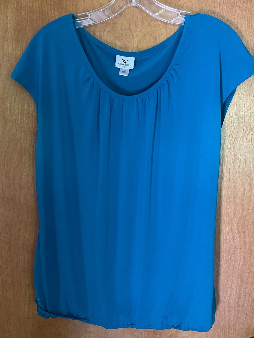 Worthington Teal Blue Scoop Neck Top